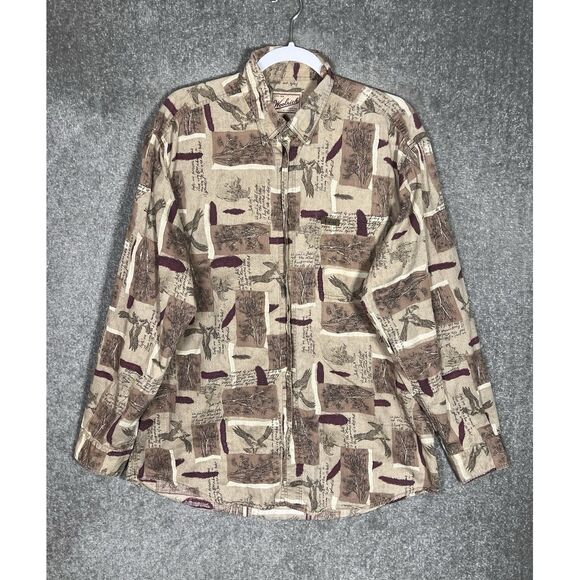 Woolrich Other - Woolrich BALD EAGLE Feather Shirt Mens Size Large Tan Long Sleeve‎ Button Down